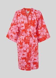 Birds Of Paradise Kimono Gown Red/Multi