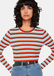 Stripe Ribbed Crew