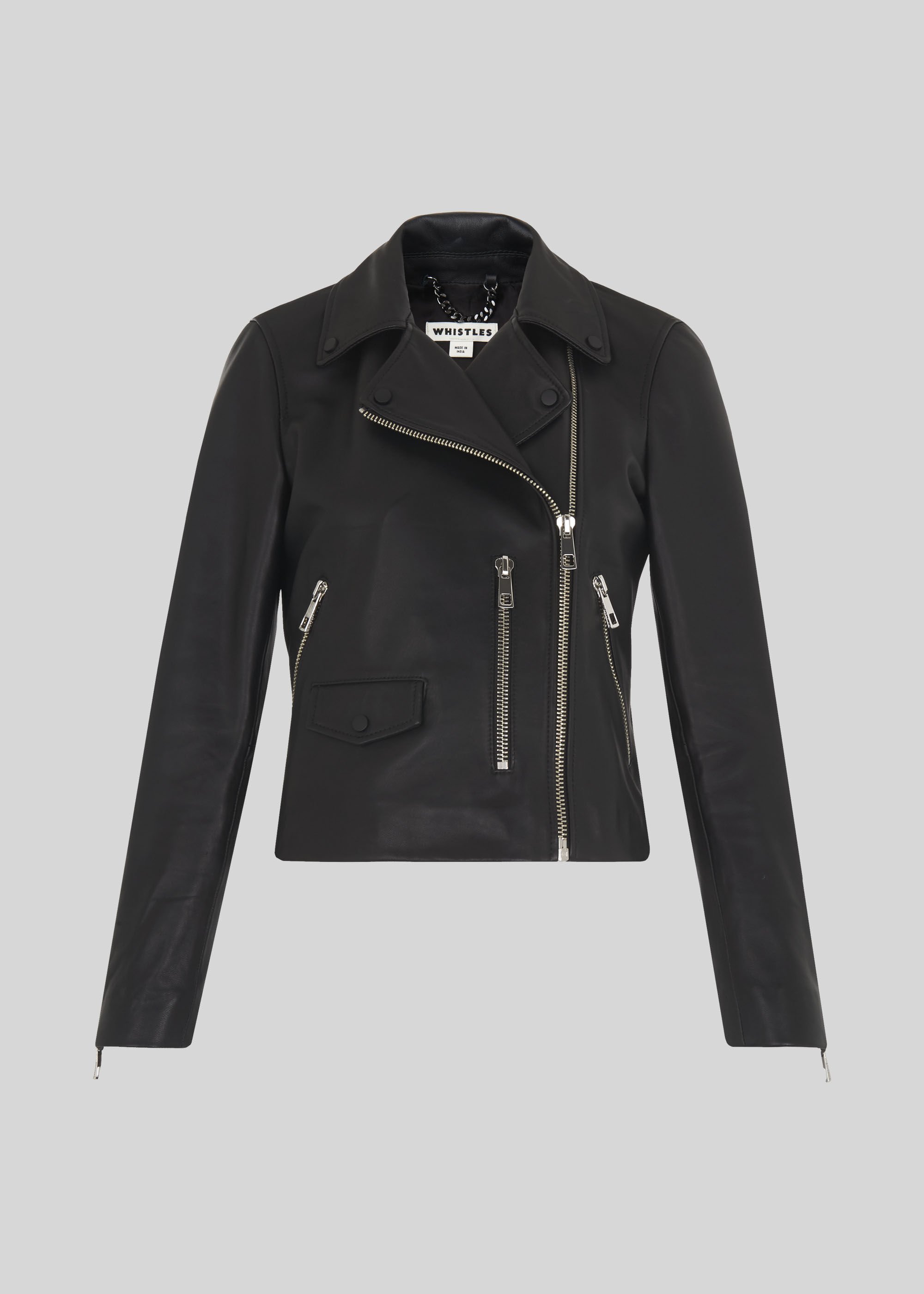 Whistles leather 2025 biker jacket