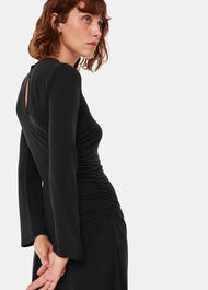 Asymmetric Jersey Midi Dress