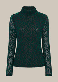 Flocked Animal Mesh Top
