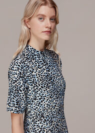 Abstract Cheetah Silk Dress