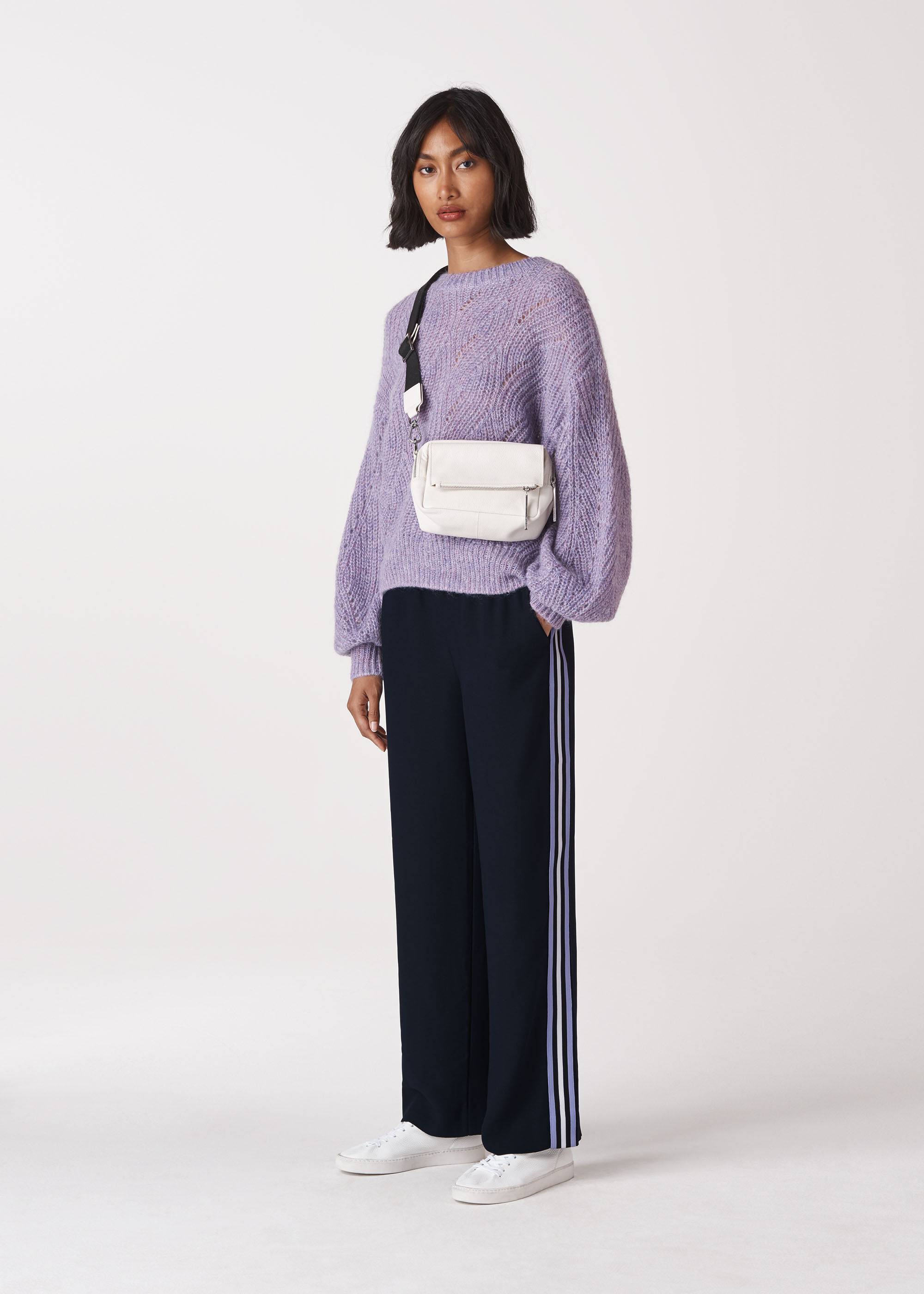 Navy Helena Tape Stripe Trouser 