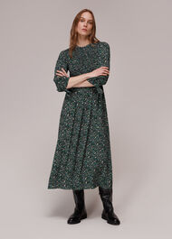 Midnight Garden Shirred Dress