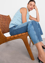 Patchwork Barrel Leg Jean