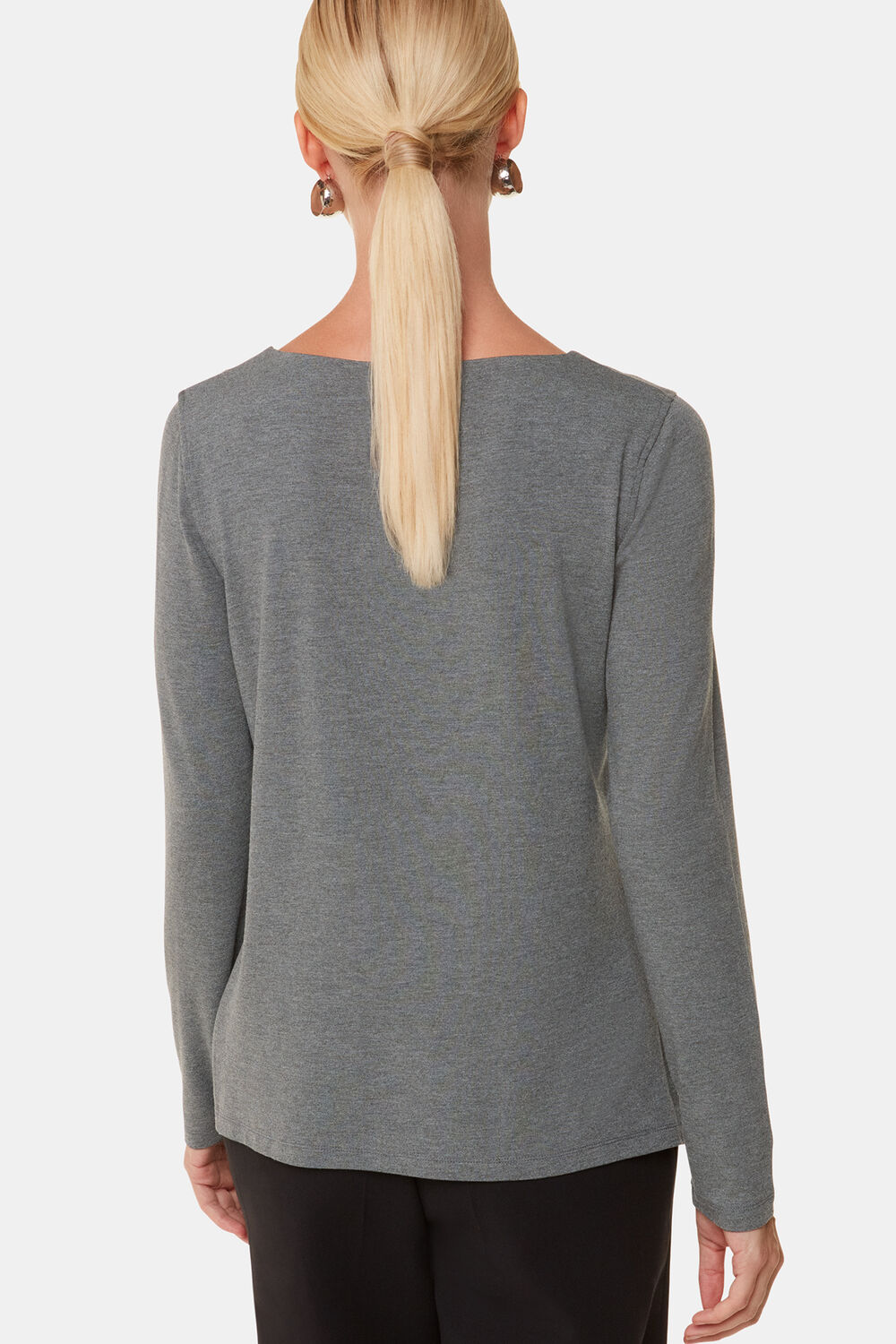 Slim Straight Neck Jersey Top