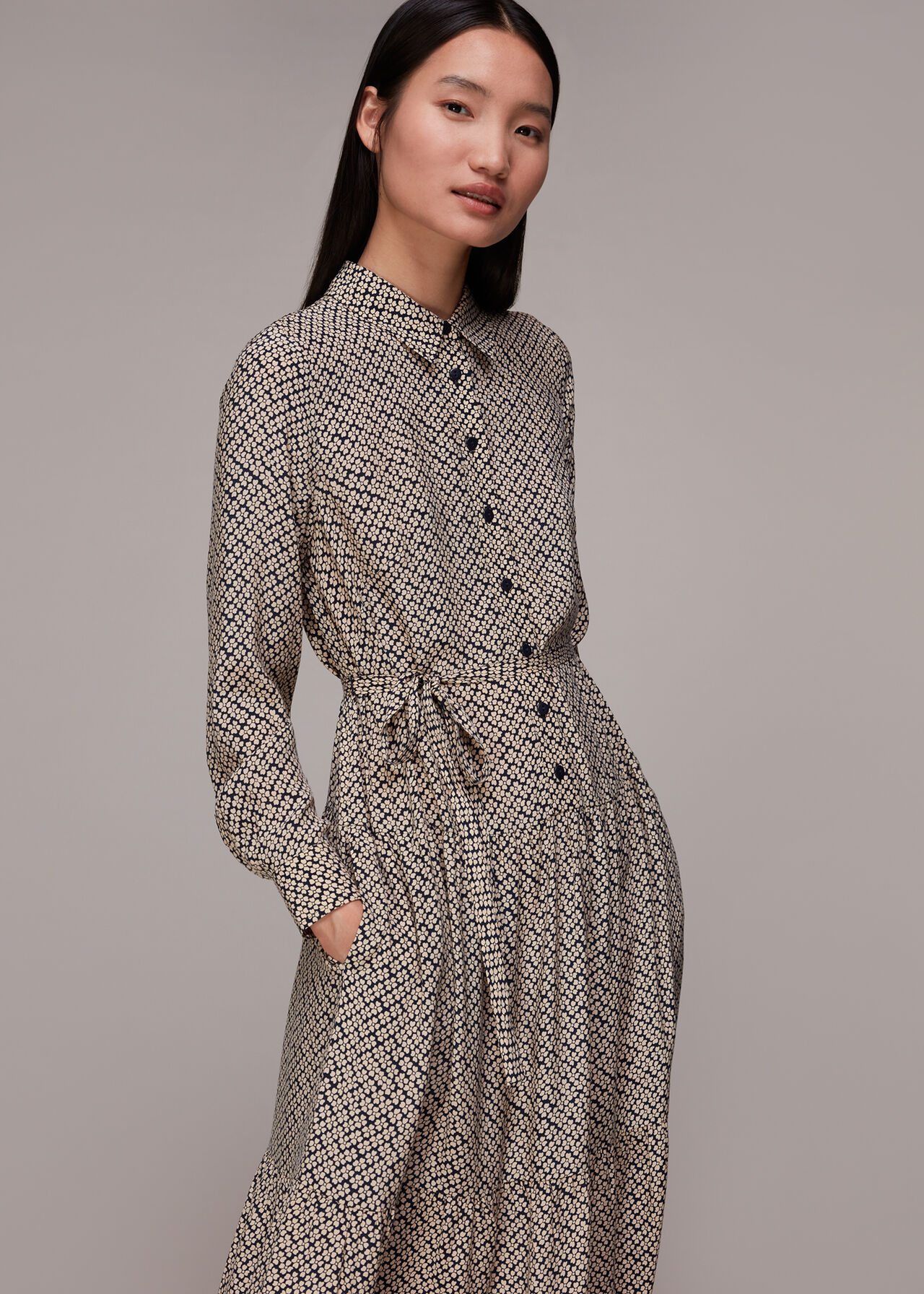 Clover Print Shirt Dress