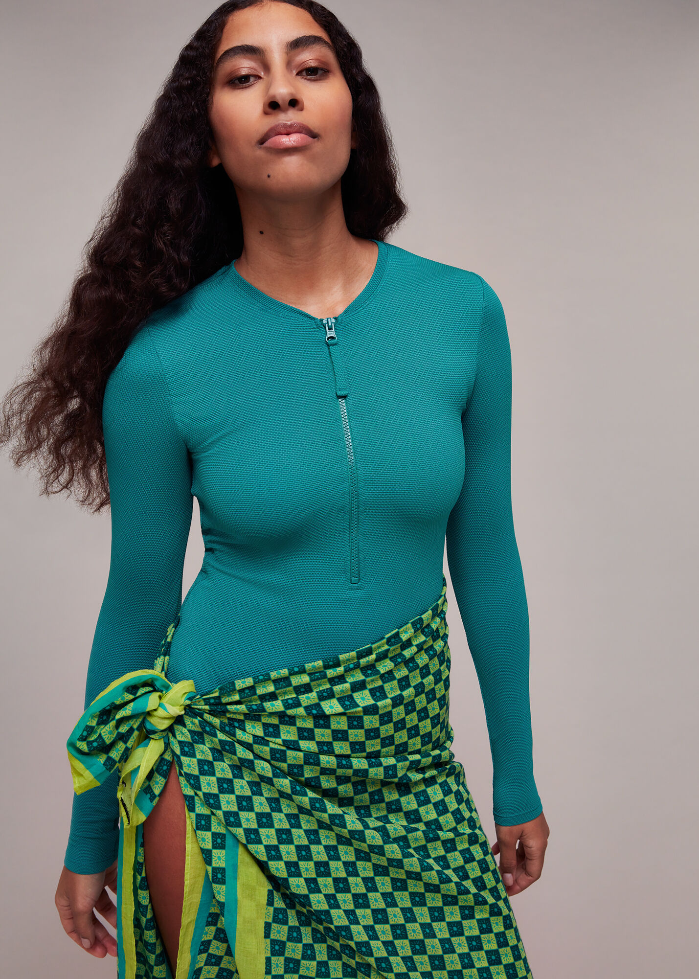 Turtleneck long sleeve swimsuit on sale