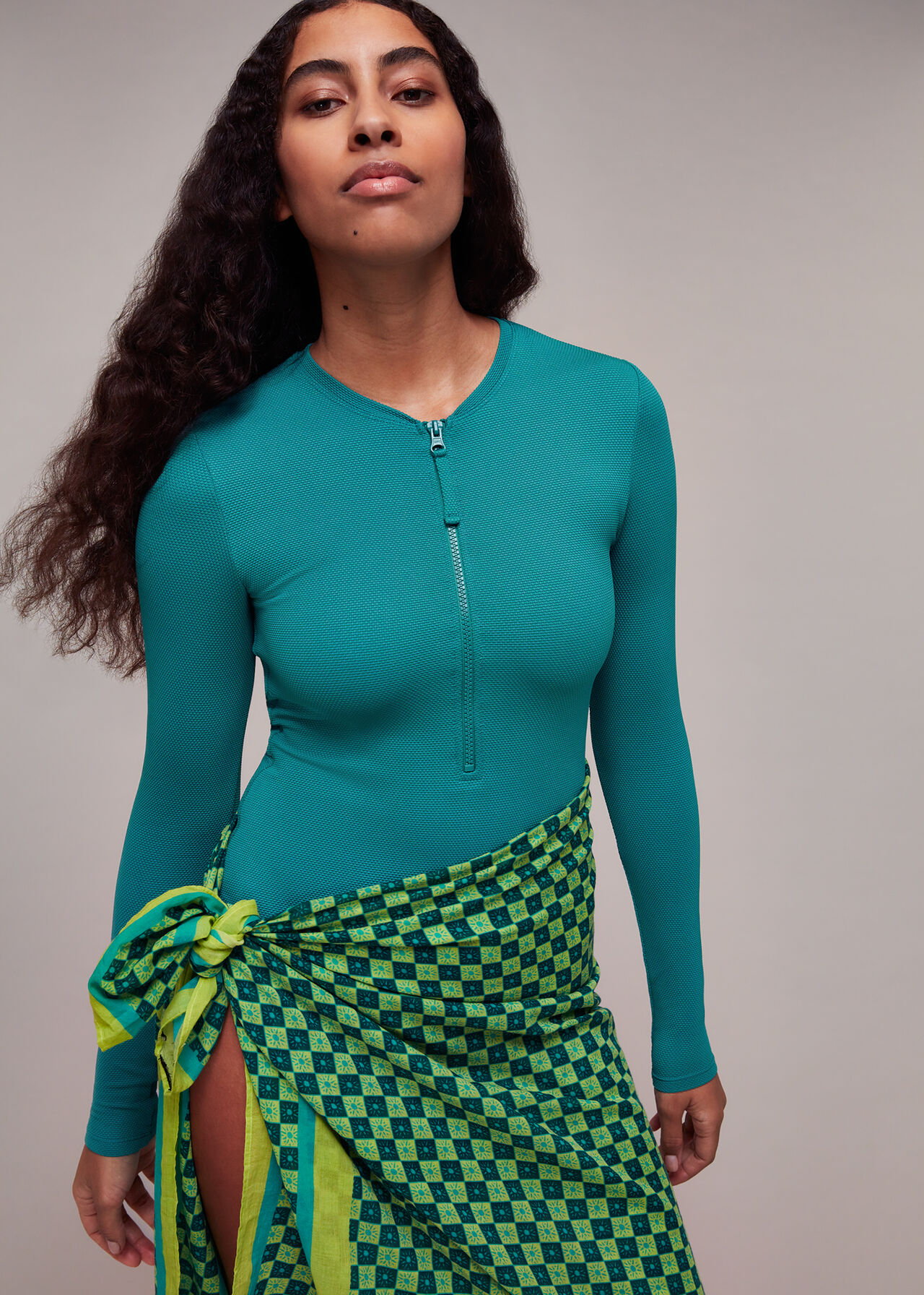 Long Sleeve Texture Swimsuit
