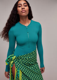 Long Sleeve Texture Swimsuit