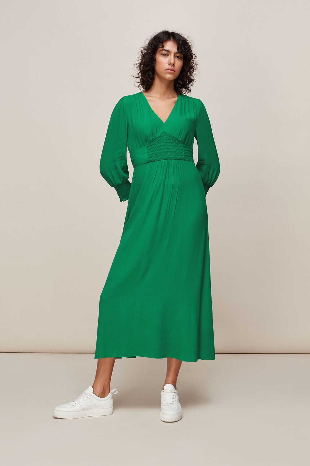 Zenna Shirred Waist Dress Green