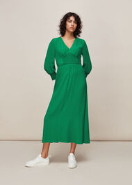 Zenna Shirred Waist Dress Green