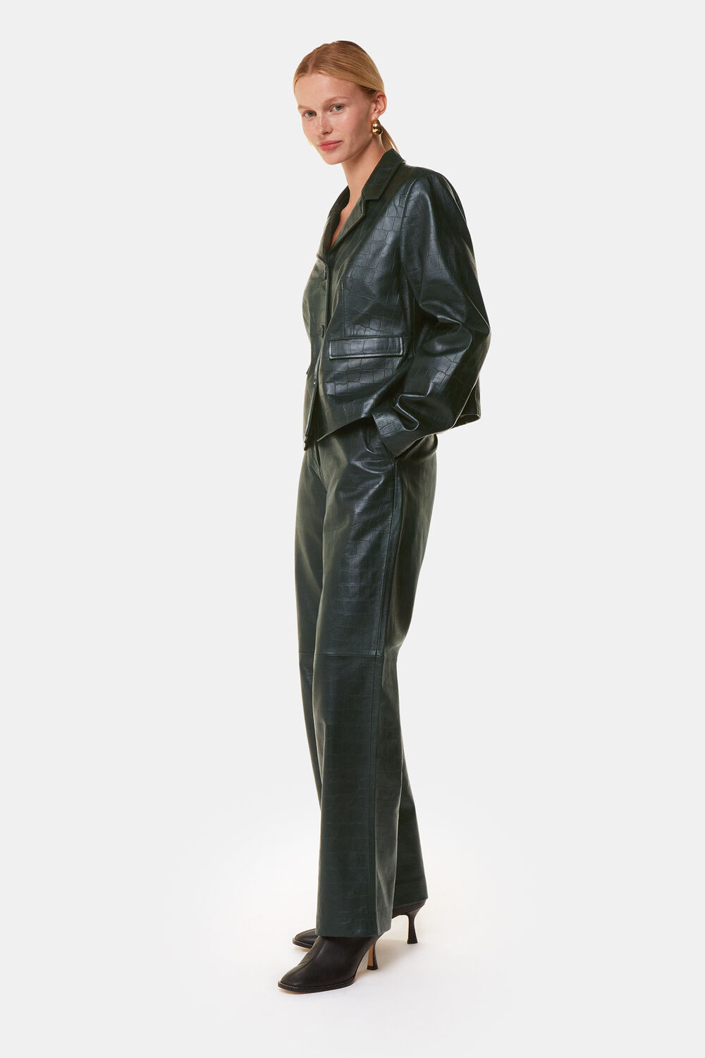 Delia Croc Leather Trouser