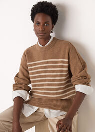 Wool Stripe Crew Neck Knit