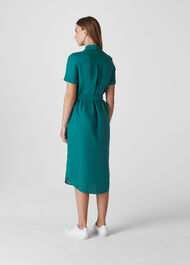 Montana Linen Shirt Dress Green