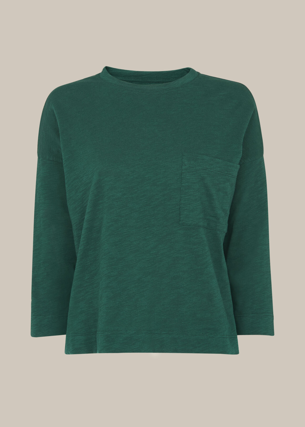 Dark Green Cotton Pocket Top WHISTLES