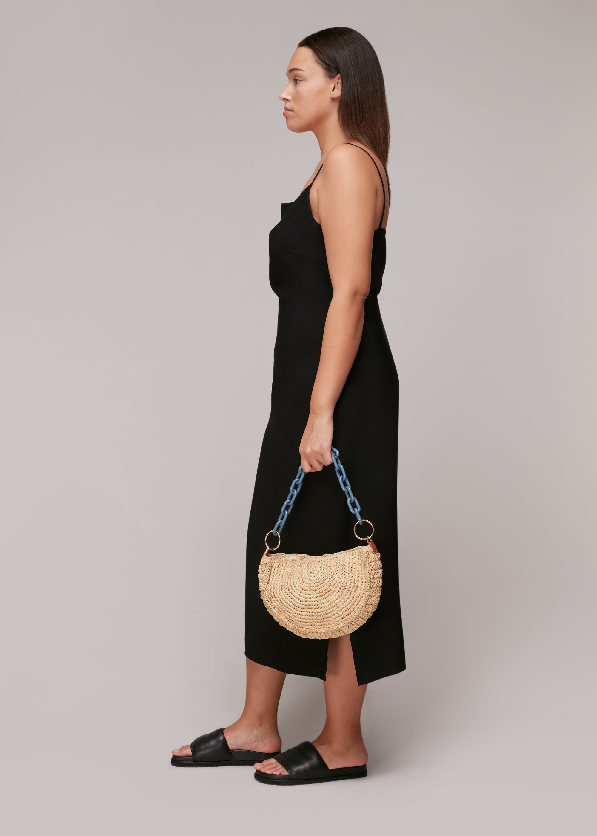 Sonny Straw Half Moon Bag