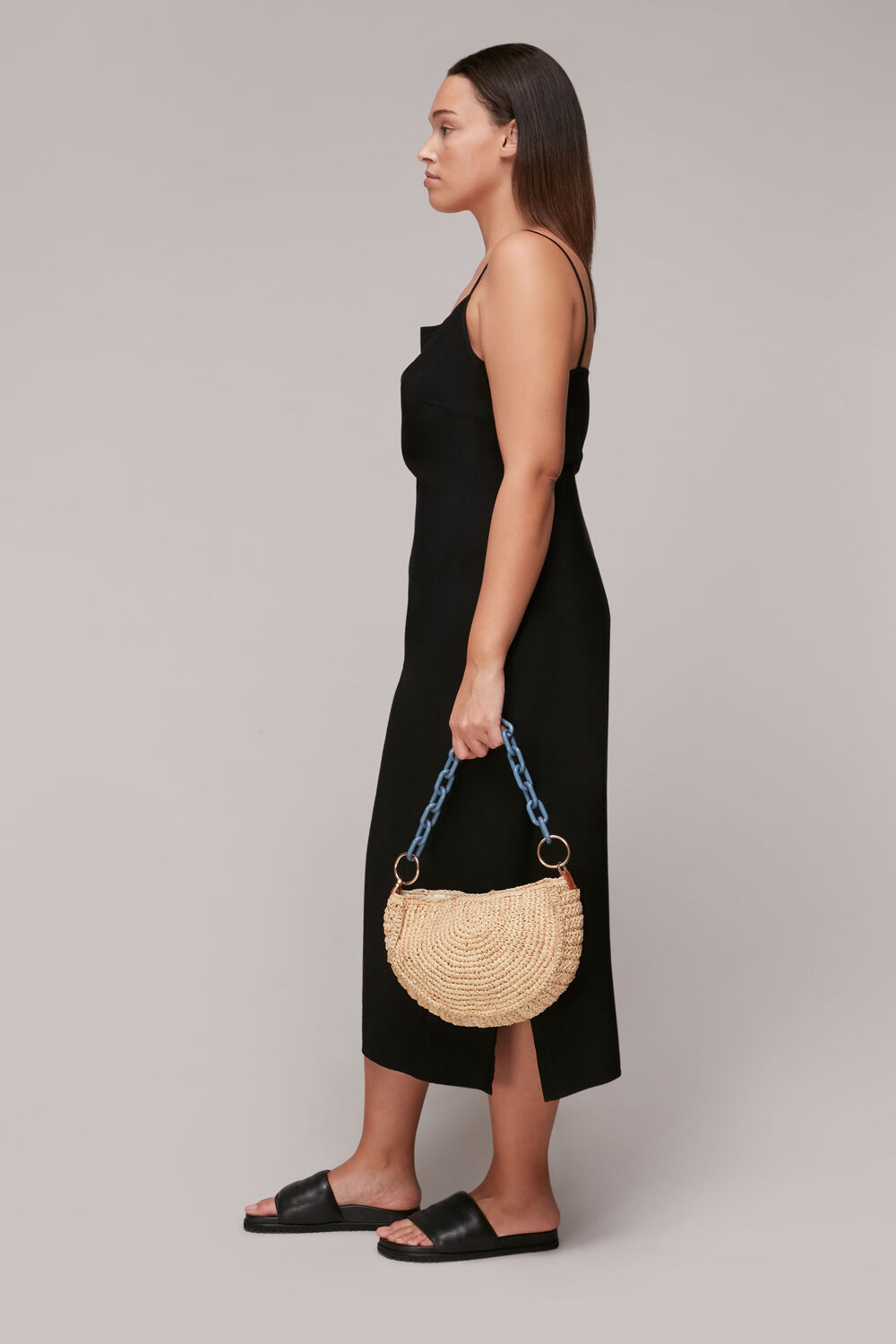 Sonny Straw Half Moon Bag