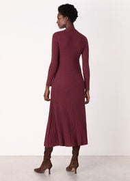 V Neck Cable Ribbed Knit Dress