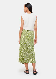 Linear Leaf Wrap Midi Skirt