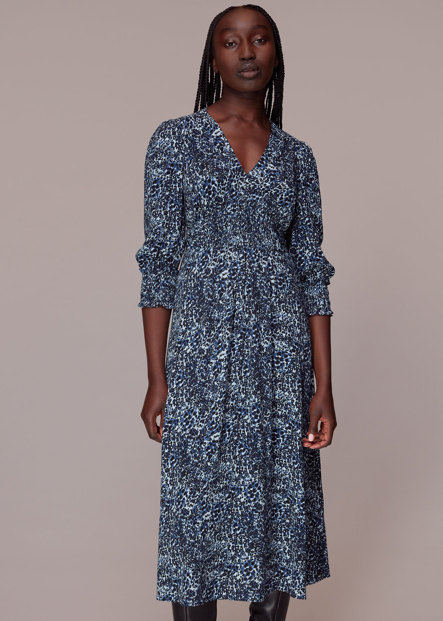 Leopard midi hotsell wrap dress