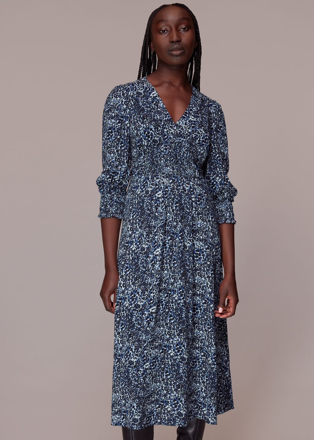 Speckled Leopard Midi Dress