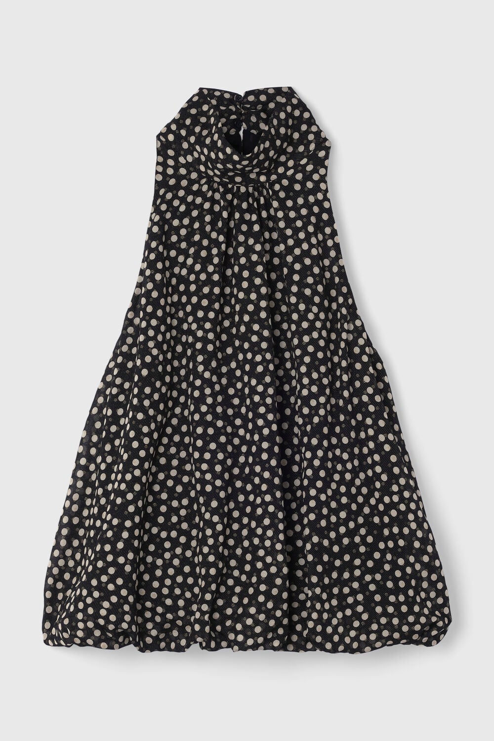 Gold Spot Bubble Hem Halter Top