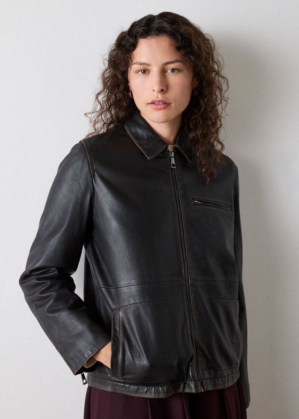 Kate Burnished Leather Jacket