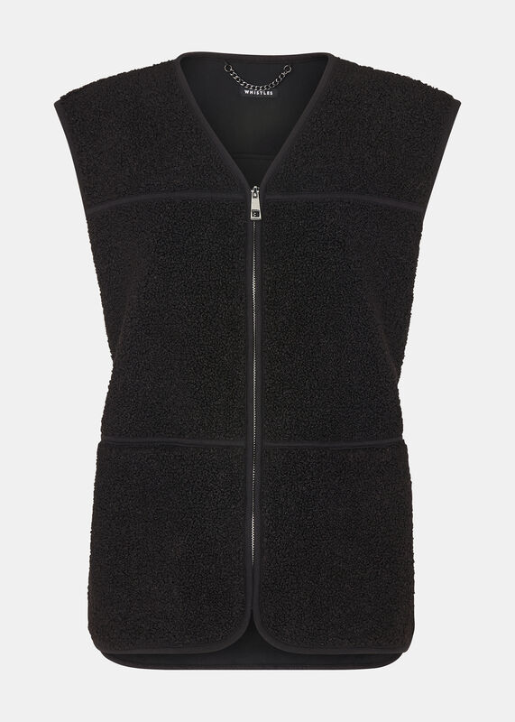 Black Josie Fleece Gilet