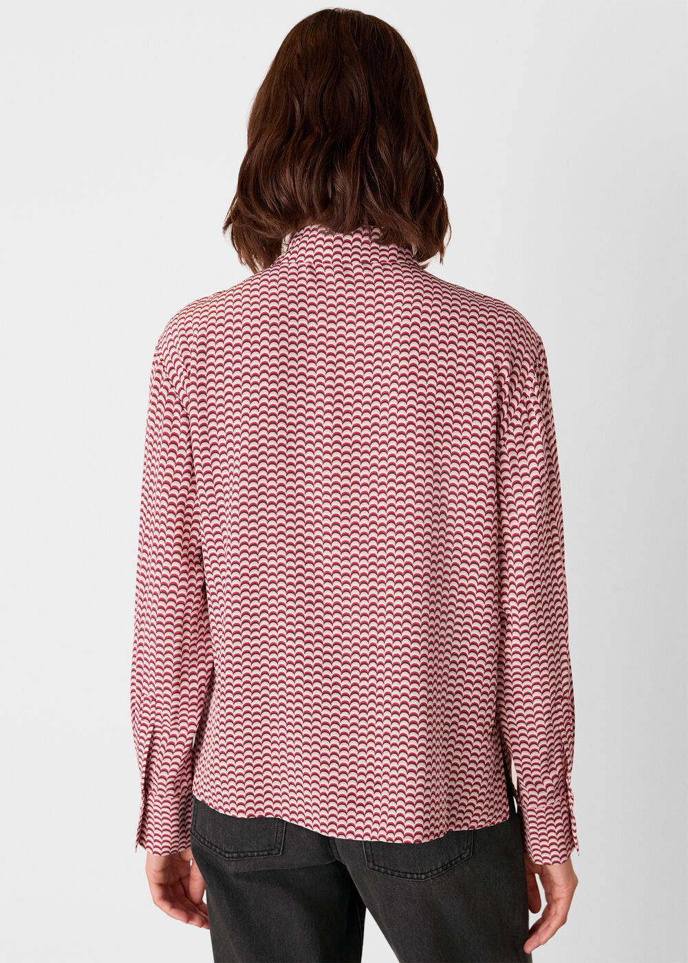Geo Print Pleat Detail Shirt
