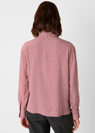 Geo Print Pleat Detail Shirt