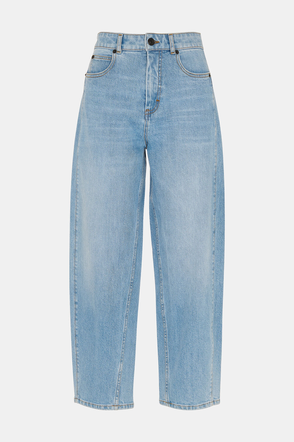 Light Wash Stretch Barrel Leg Jean