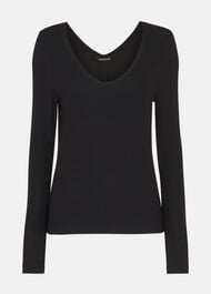 Essential Ribbed V Neck