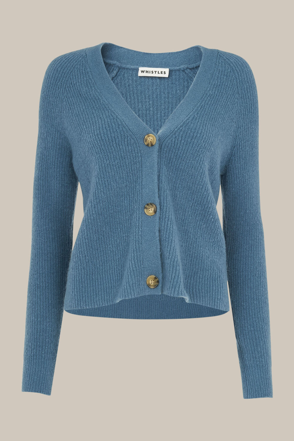 Rib Textured Wool Mix Cardigan