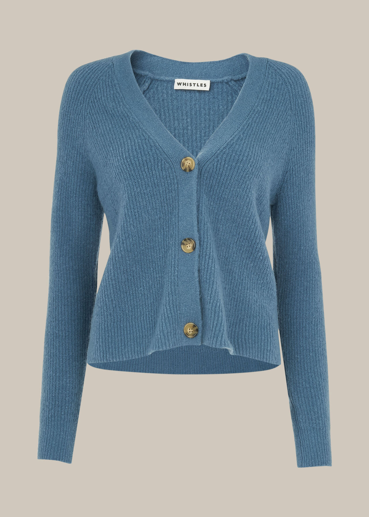 Rib Textured Wool Mix Cardigan