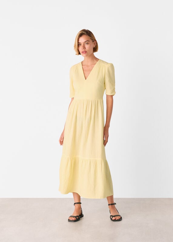 Butter Textured Cotton Midi Dress