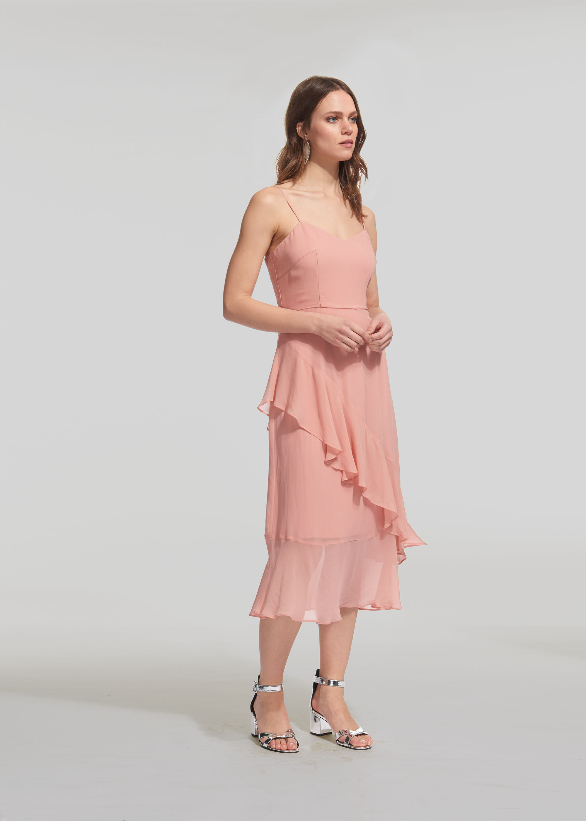 pink frill dress