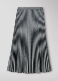 Petite Check Pleated Midi Skirt