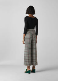 Cara Check Wide Leg Trouser Grey/Multi