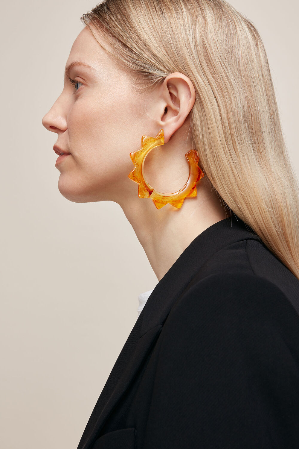 Starburst Resin Earring Orange