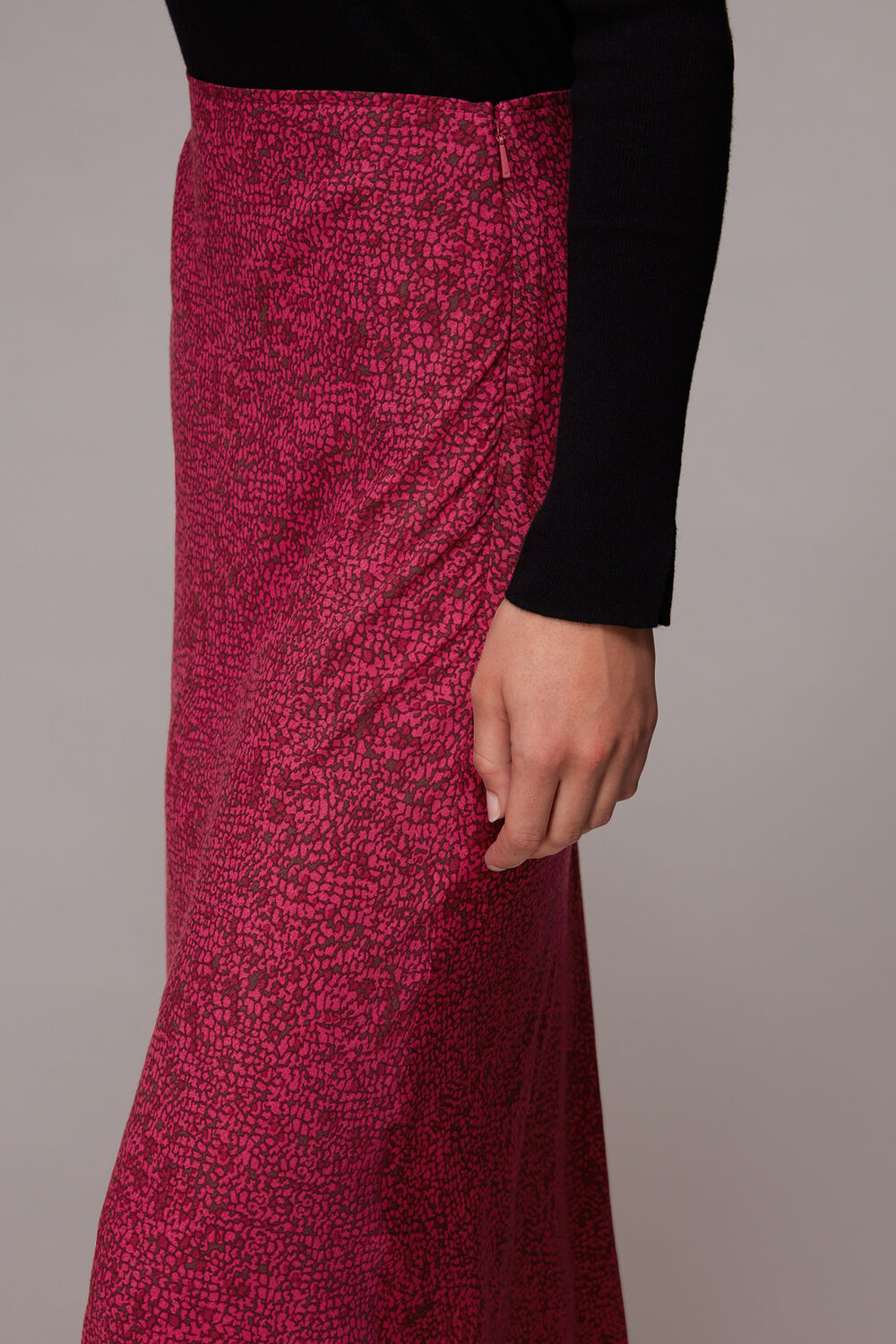 Abstract Snake Bias Cut Skirt