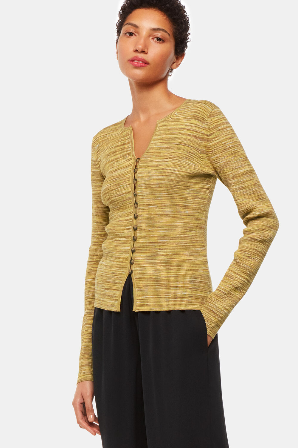Spacedye Button Front Cardigan