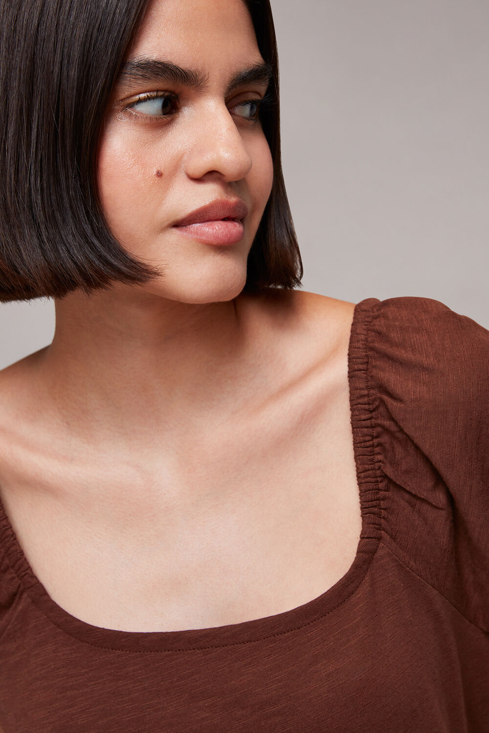 Square Neck Puff Sleeve Top