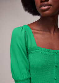 Luna Shirred Bodice Midi Dress
