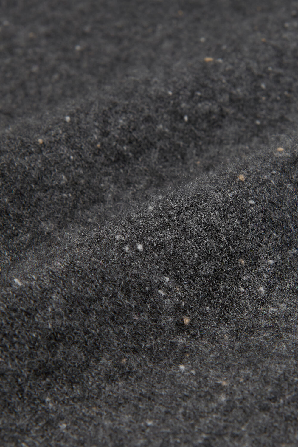 Dark Grey Cashmere Fleck Crew Neck Knit