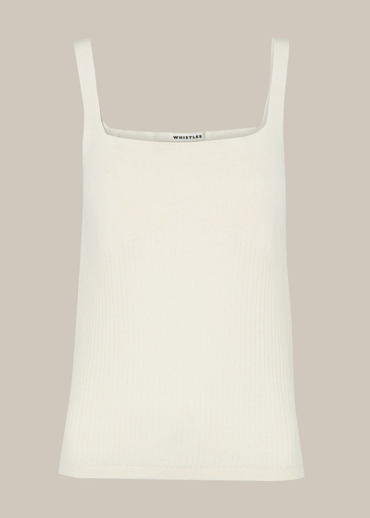 Mixed Rib Tank Top Ivory