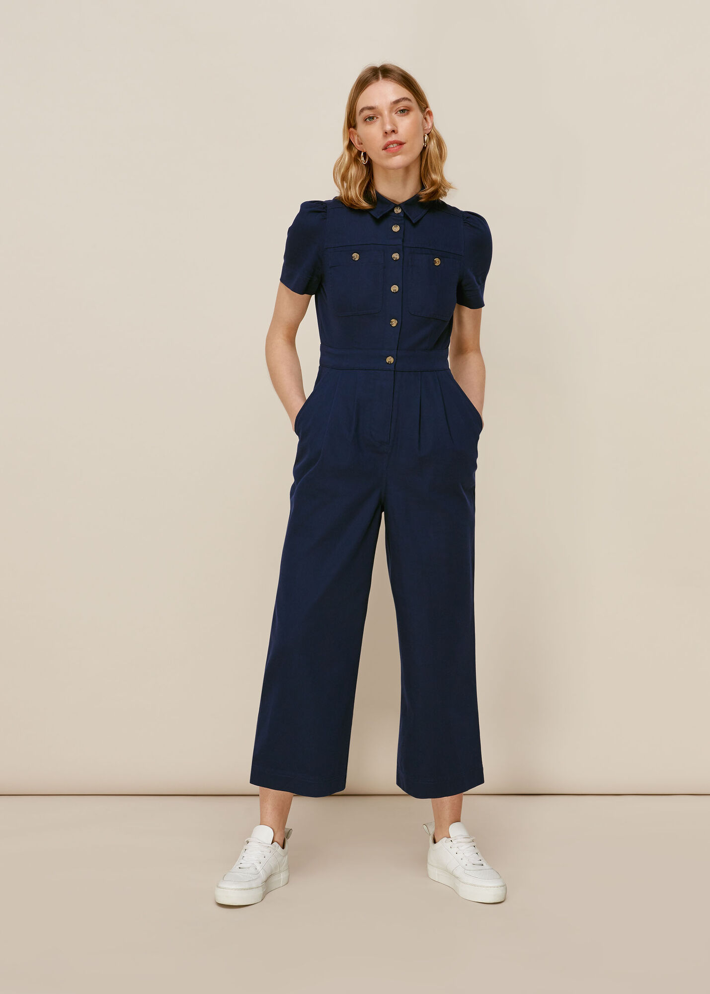 Whistles Women Emma Pocket Detail Jumpsuit - Blue - 04