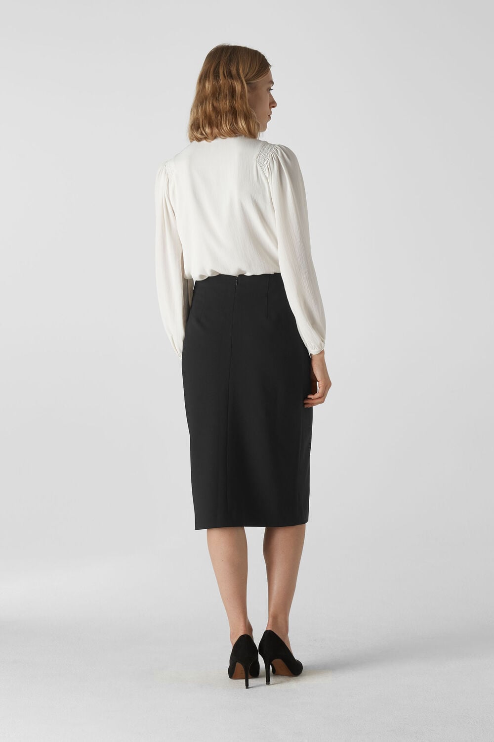 Anna Split Front Skirt Black