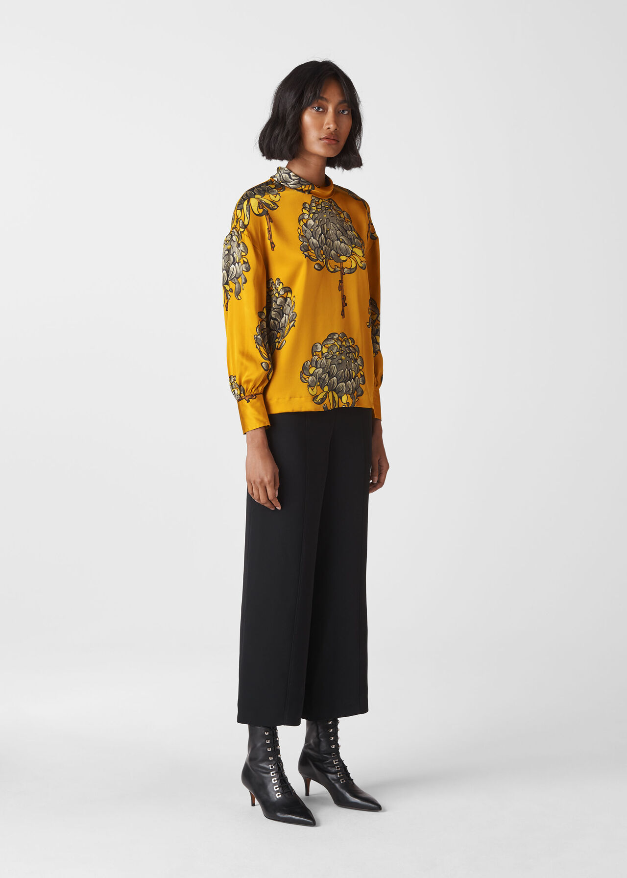 Gabrielle Print Silk Top Yellow/Multi