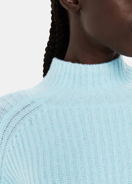 Wool Mix Rib Funnel Neck